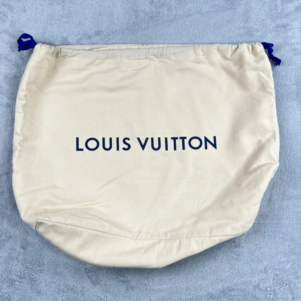 Louis Vuitton Original XL Drawstring Lined Dust Bag 22.5x17 Cream Blue Cover